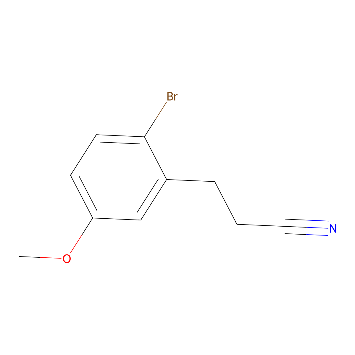 3-(2-Bromo-5-methoxyphenyl)propanenitrile molecular structure, CAS 60100-18-7
