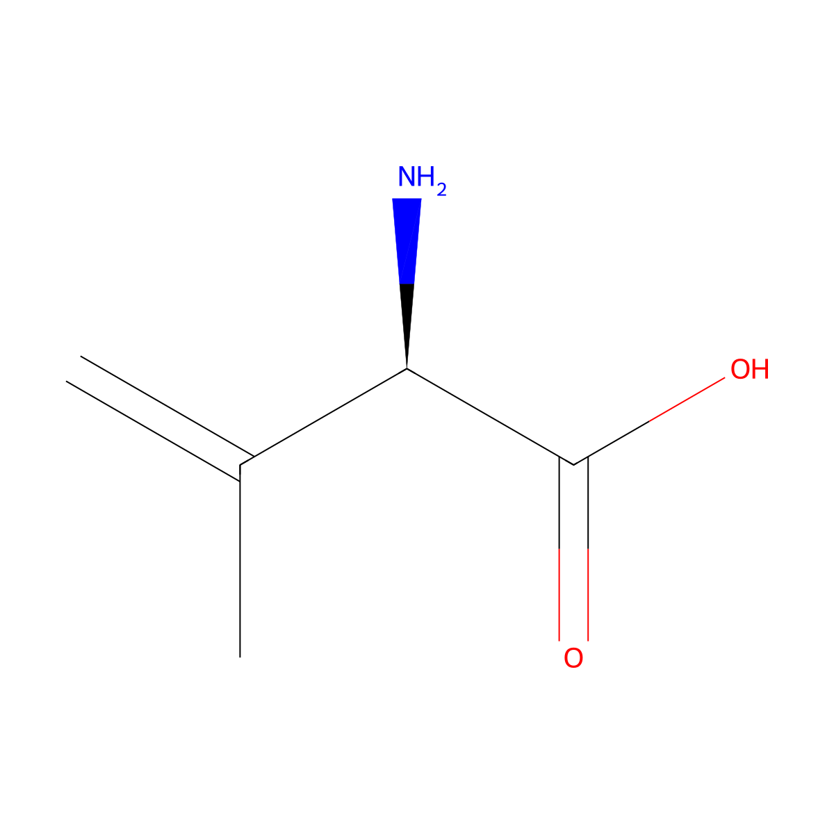 3-Butenoic acid, 2-amino-3-methyl-, (R)- molecular structure, CAS 60103-01-7