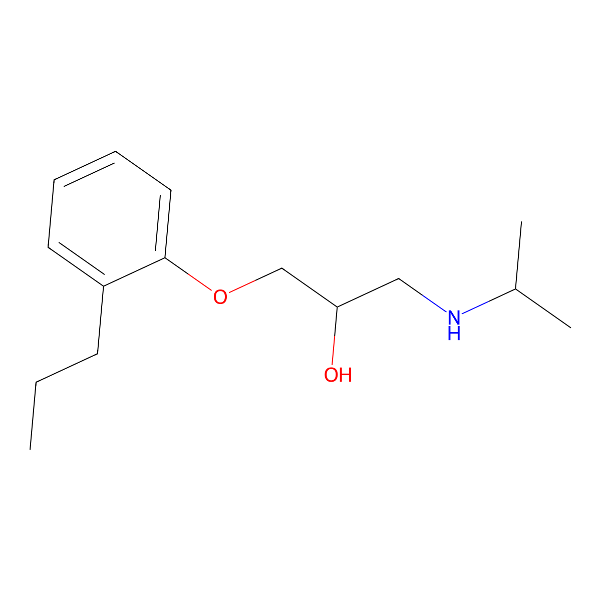 1-((1-Methylethyl)amino)-3-(2-propylphenoxy)-2-propanol molecular structure, CAS 60106-89-0