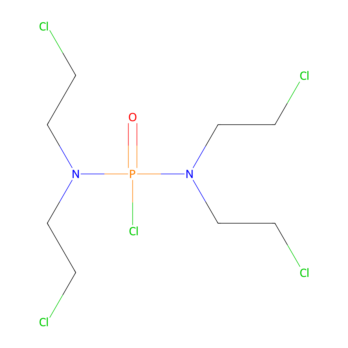 N,N,N',N'-Tetrakis(2-chloroethyl)phosphorodiamidic Chloride molecular structure, CAS 60106-92-5