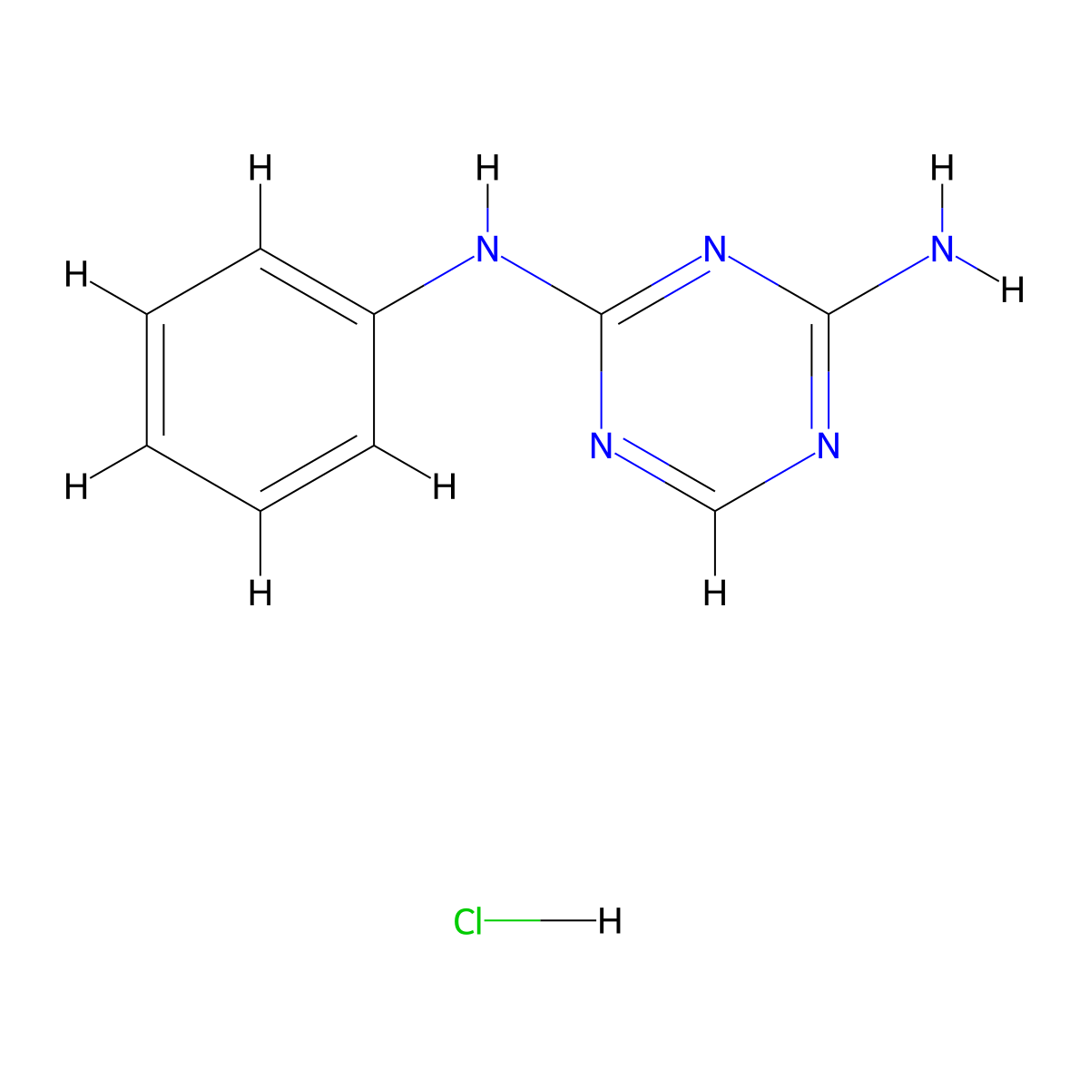 N2-Phenyl-1,3,5-triazine-2,4-diamine hydrochloride molecular structure, CAS 6011-10-5