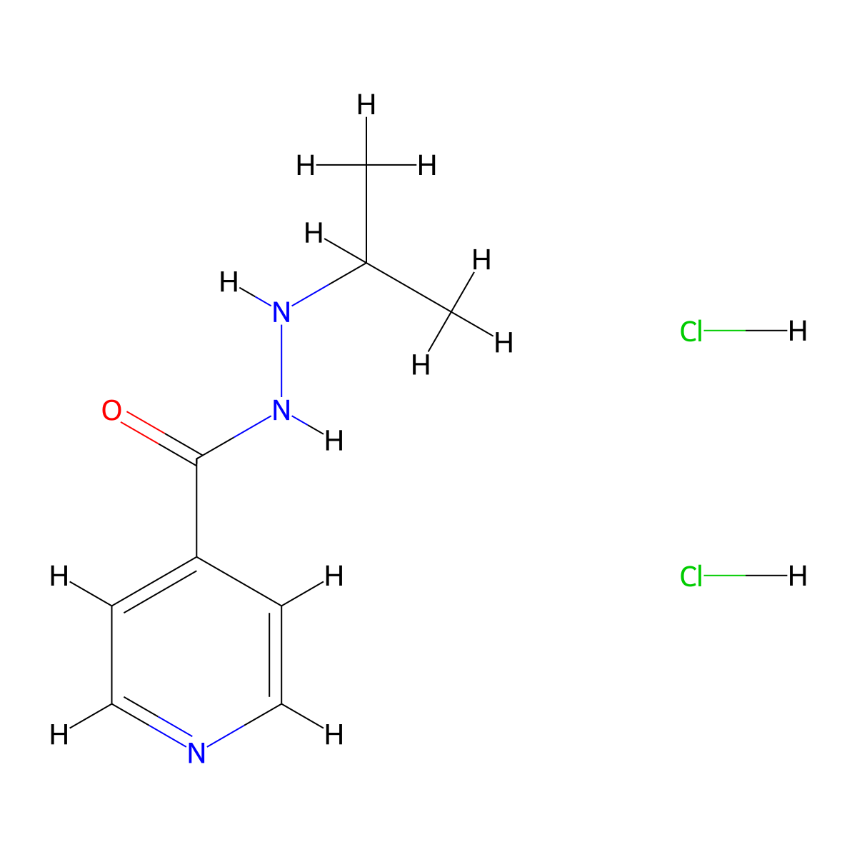 Isonicotinic acid, 2-isopropylhydrazide, dihydrochloride molecular structure, CAS 6011-62-7