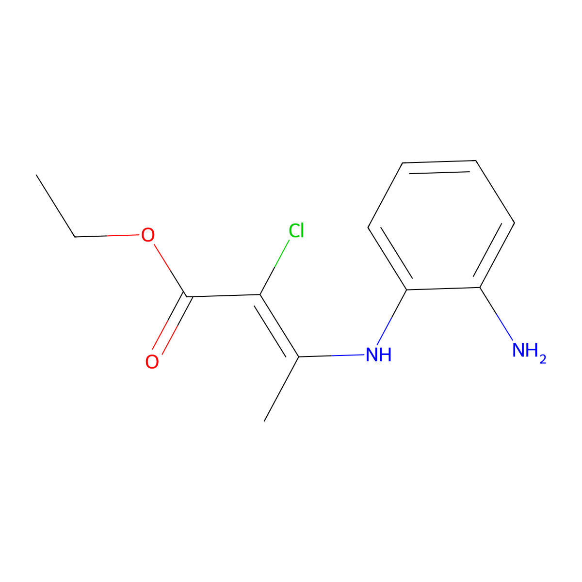 2-Butenoic acid, 3-[(2-aminophenyl)amino]-2-chloro-, ethyl ester molecular structure, CAS 60110-22-7