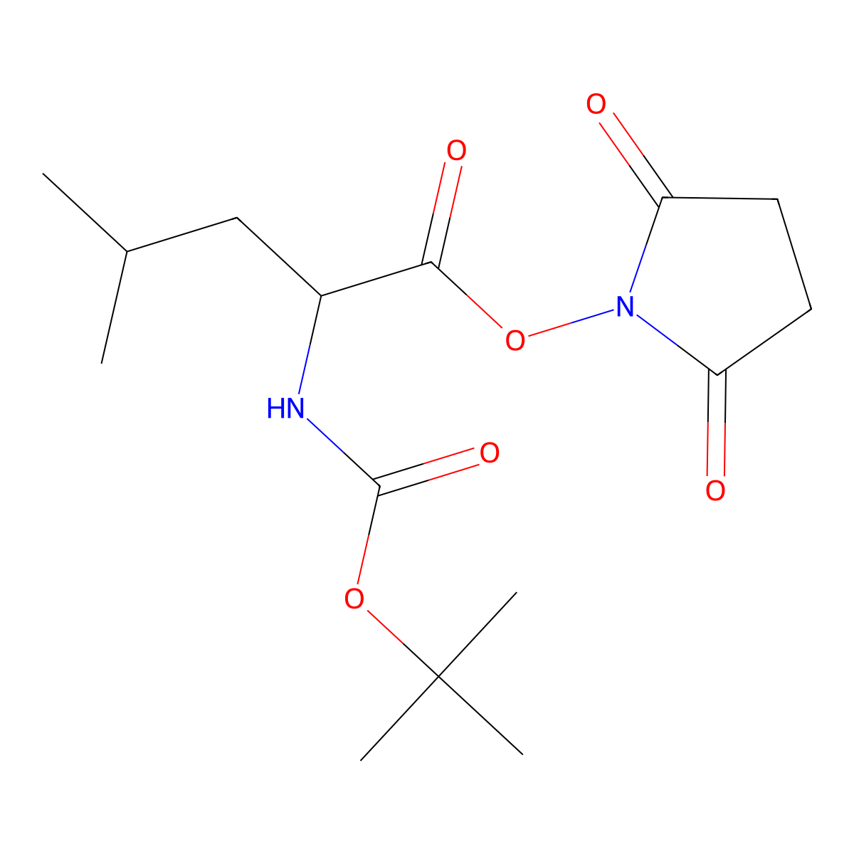 Boc-D-leu-osu molecular structure, CAS 60111-76-4