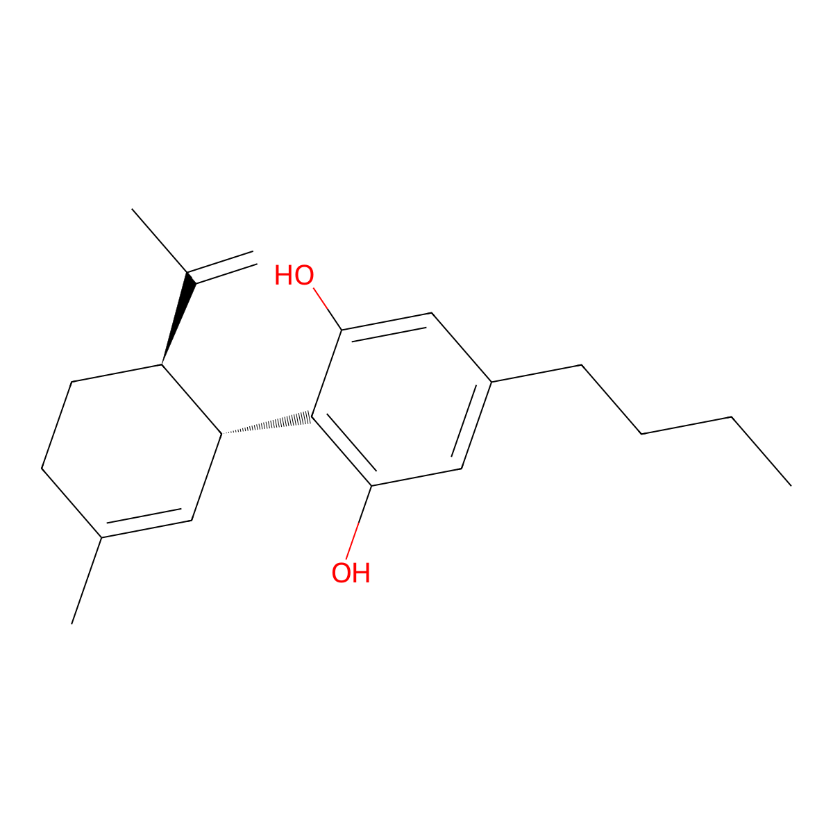 Cannabidibutol molecular structure, CAS 60113-11-3