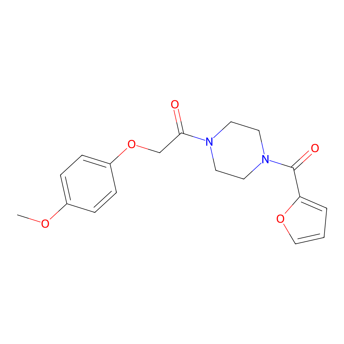 1-[4-(2-Furoyl)piperazin-1-yl]-2-(4-methoxyphenoxy)ethanone molecular structure, CAS 60113-45-3