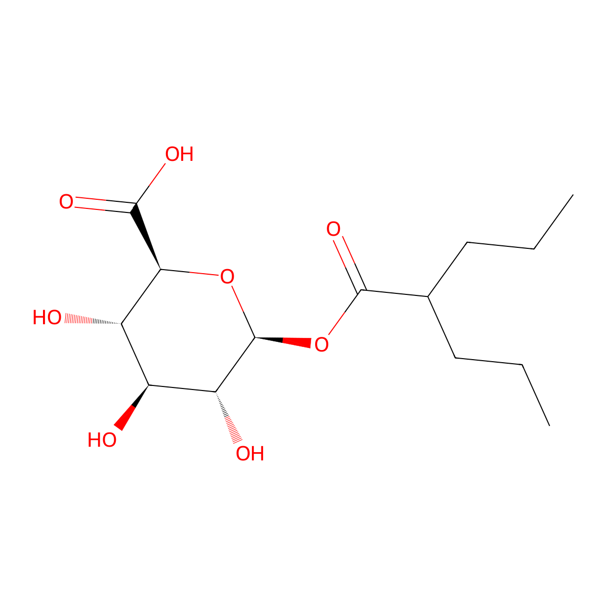 Valproic acid glucuronide molecular structure, CAS 60113-83-9