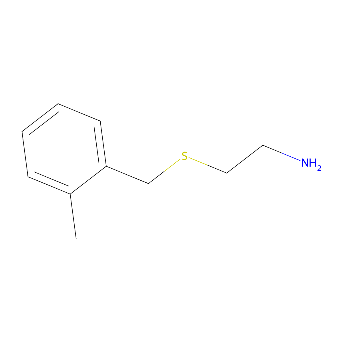 2-(((2-Methylphenyl)methyl)sulfanyl)ethan-1-amine molecular structure, CAS 60116-43-0