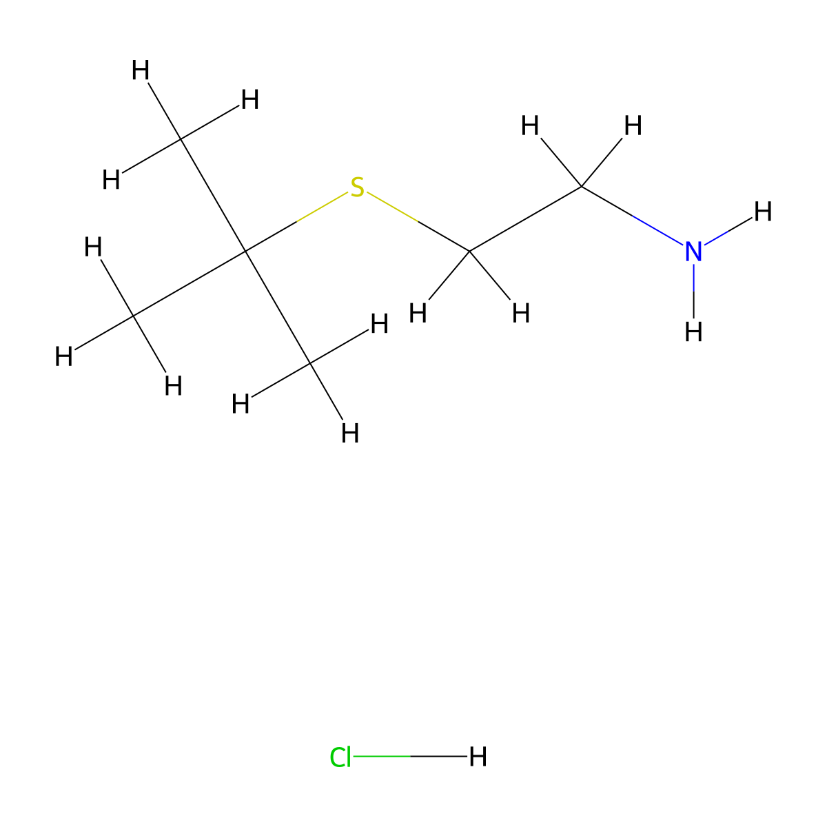 2-(tert-Butylthio)ethylammonium chloride molecular structure, CAS 60116-77-0