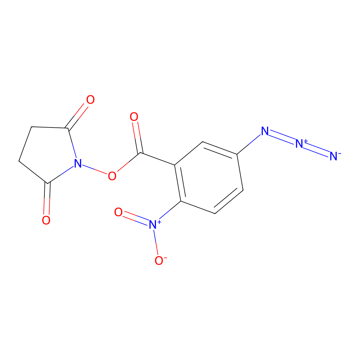 N-Hydroxysuccinimidyl-5-azido-2-nitrobenzoate molecular structure, CAS 60117-35-3