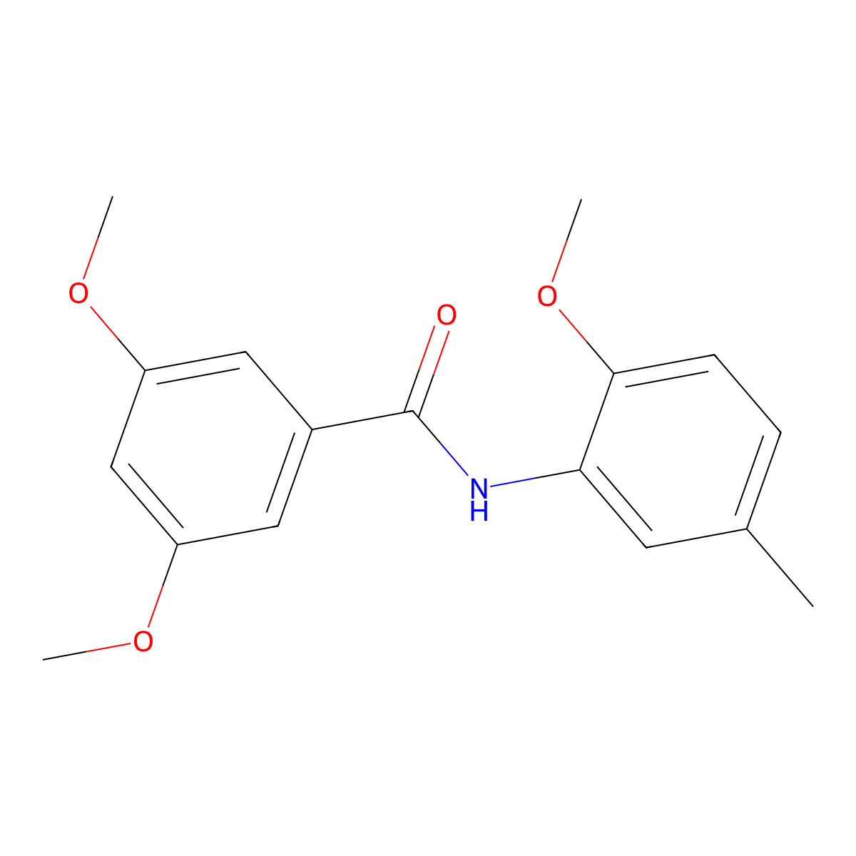 3,5-dimethoxy-N-(2-methoxy-5-methylphenyl)benzamide molecular structure, CAS 6012-61-9