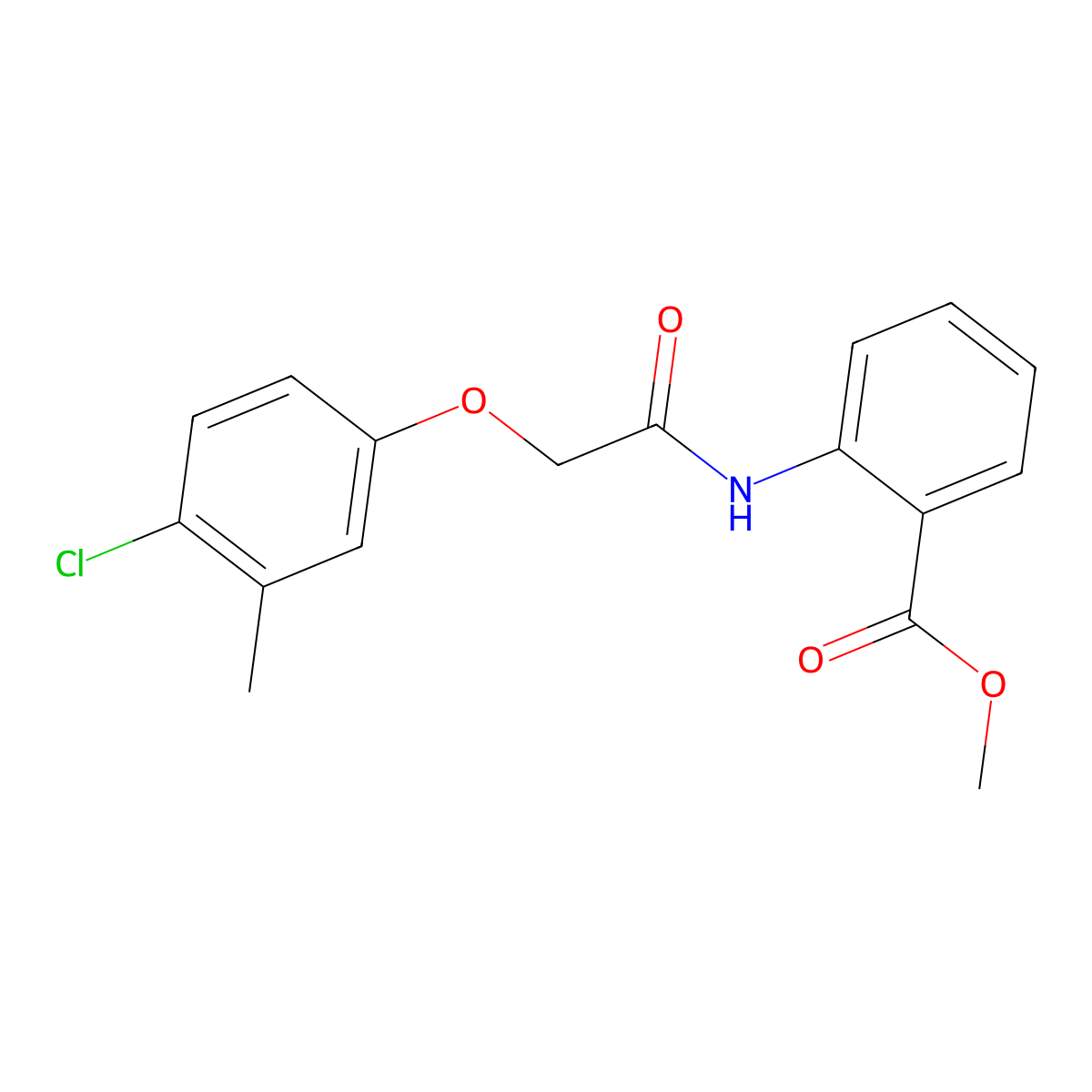 Methyl 2-{[(4-chloro-3-methylphenoxy)acetyl]amino}benzoate molecular structure, CAS 6012-64-2