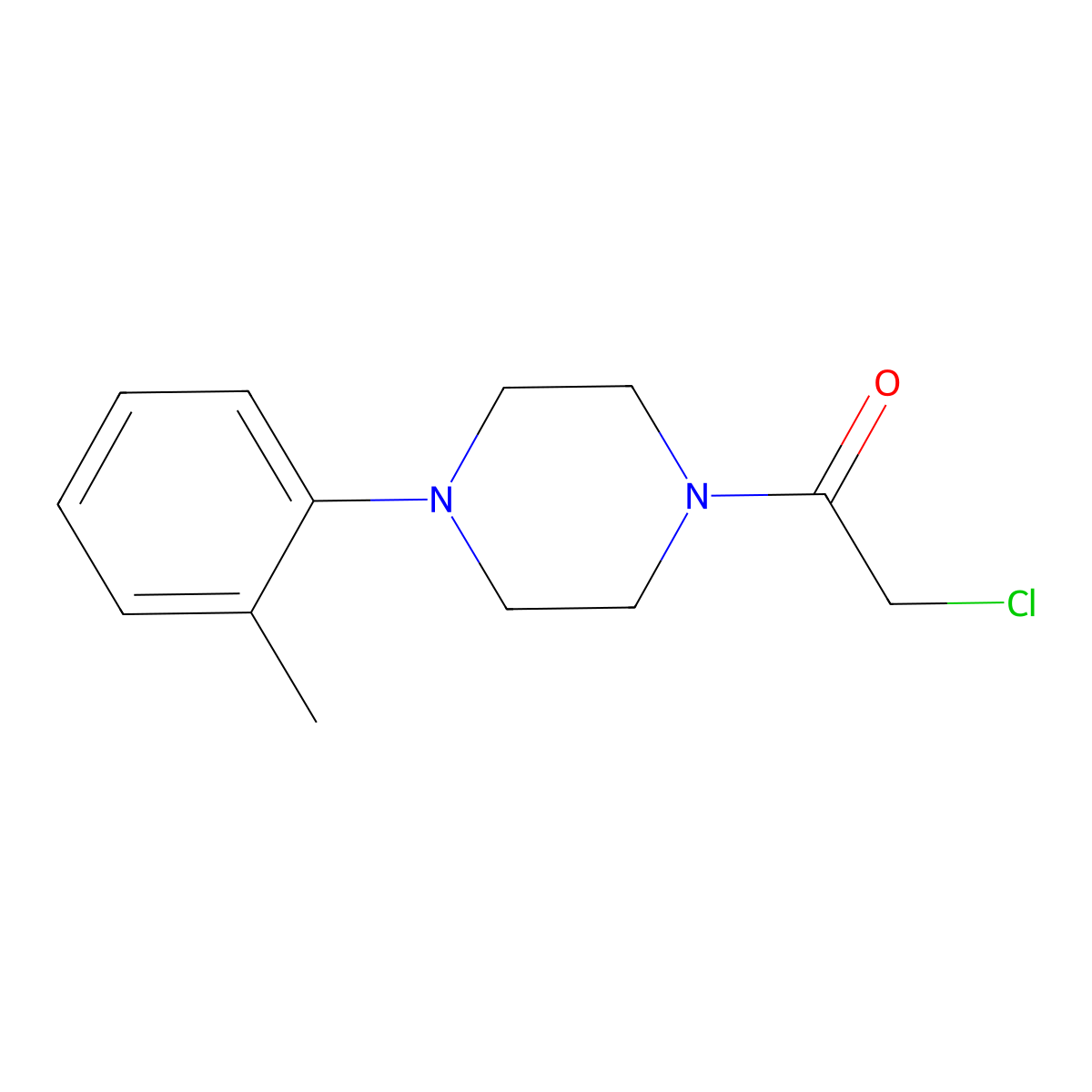 2-Chloro-1-(4-o-tolylpiperazin-1-yl)ethanone molecular structure, CAS 60121-79-1