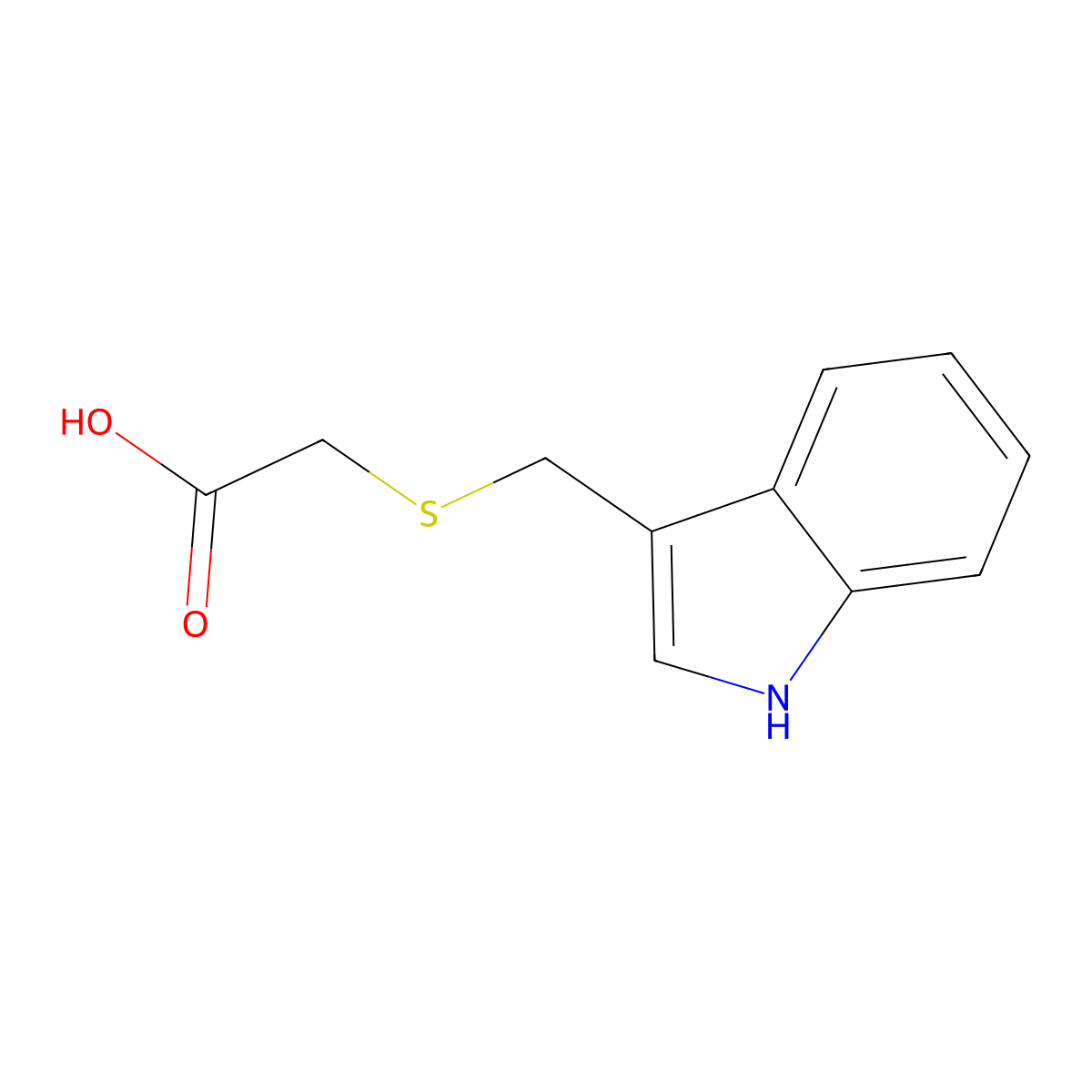 {[(1H-Indol-3-yl)methyl]sulfanyl}acetic acid molecular structure, CAS 60122-35-2
