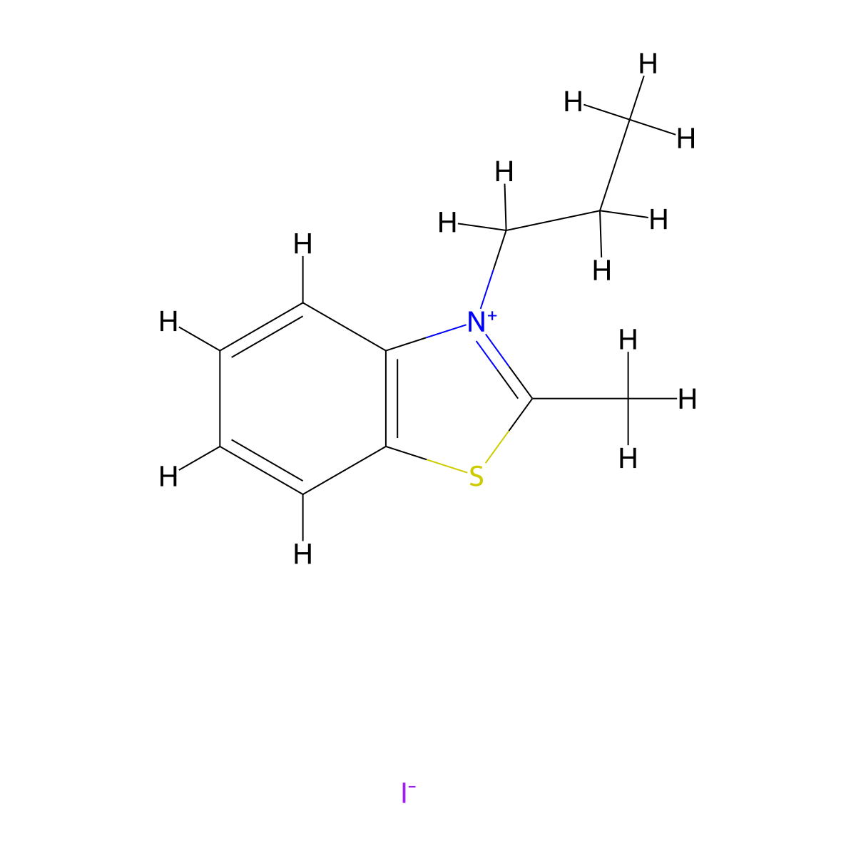 2-Methyl-3-propylbenzothiazolium iodide molecular structure, CAS 60126-29-6