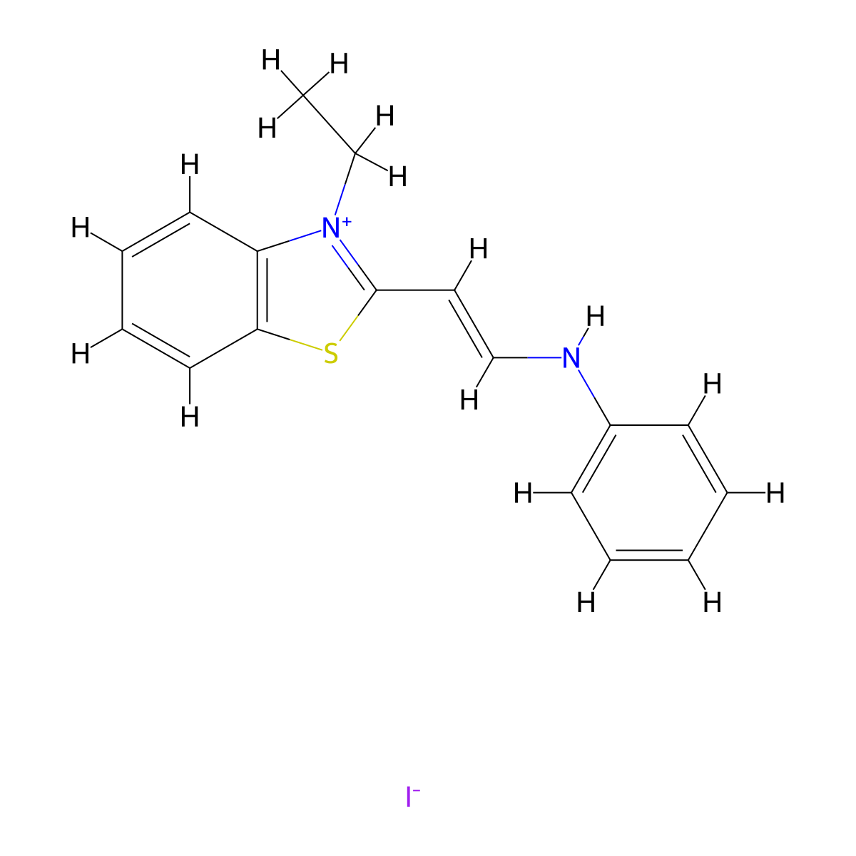 3-Ethyl-2-(2-(phenylamino)vinyl)benzo[d]thiazol-3-ium iodide molecular structure, CAS 60126-86-5