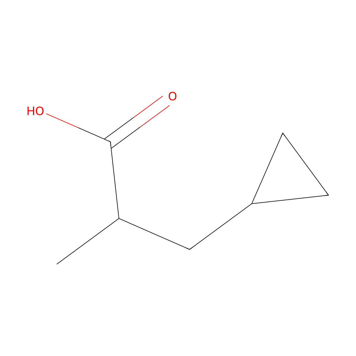 3-Cyclopropyl-2-methylpropanoic acid molecular structure, CAS 60129-30-8