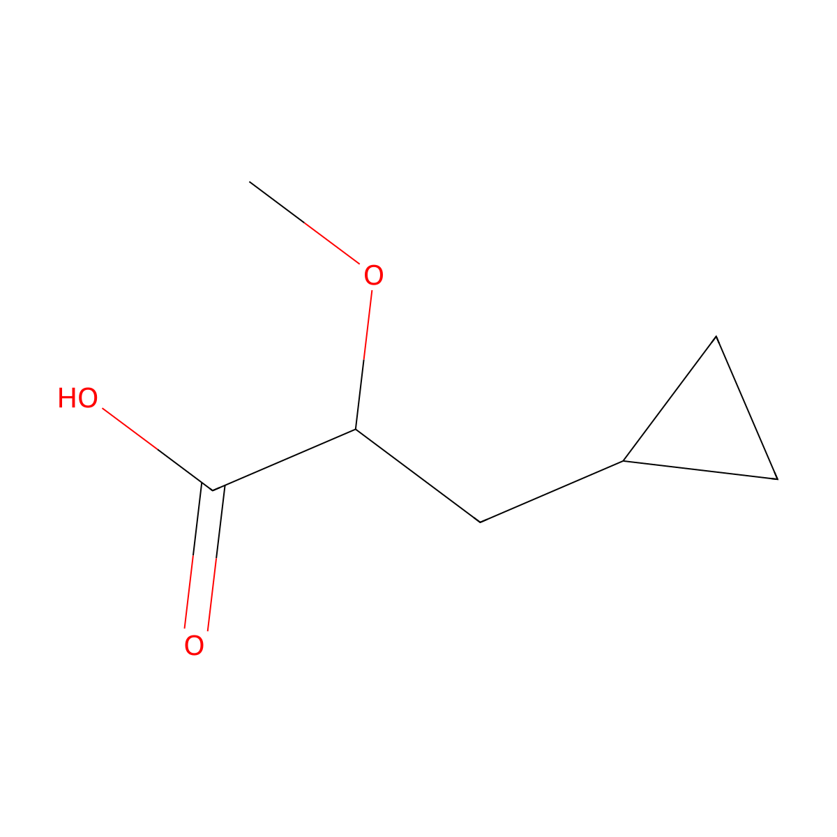 3-Cyclopropyl-2-methoxypropanoic acid molecular structure, CAS 60129-32-0