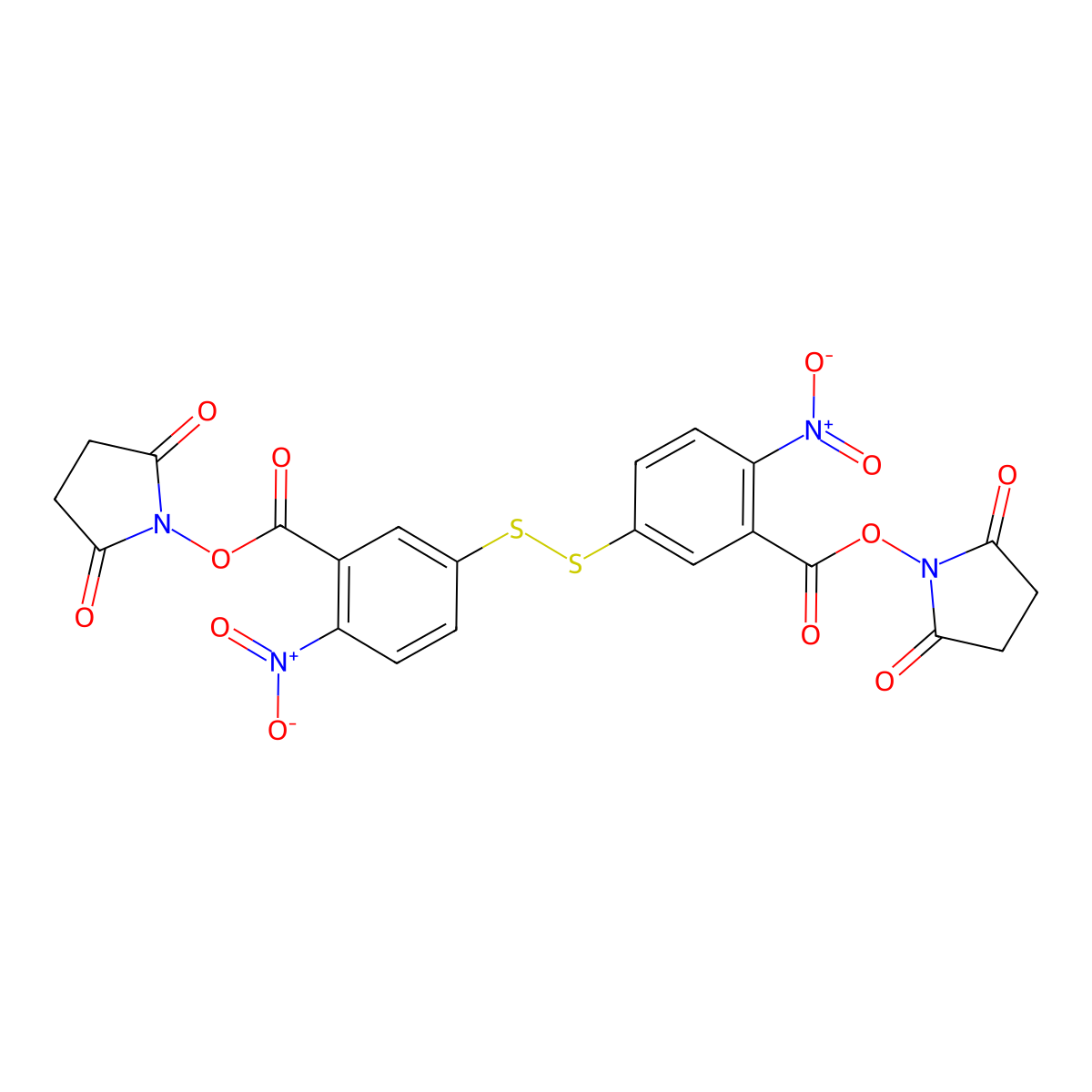 3,3'-Dithiobis[6-nitrobenzoic acid] bis(succinimide) ester molecular structure, CAS 60129-38-6