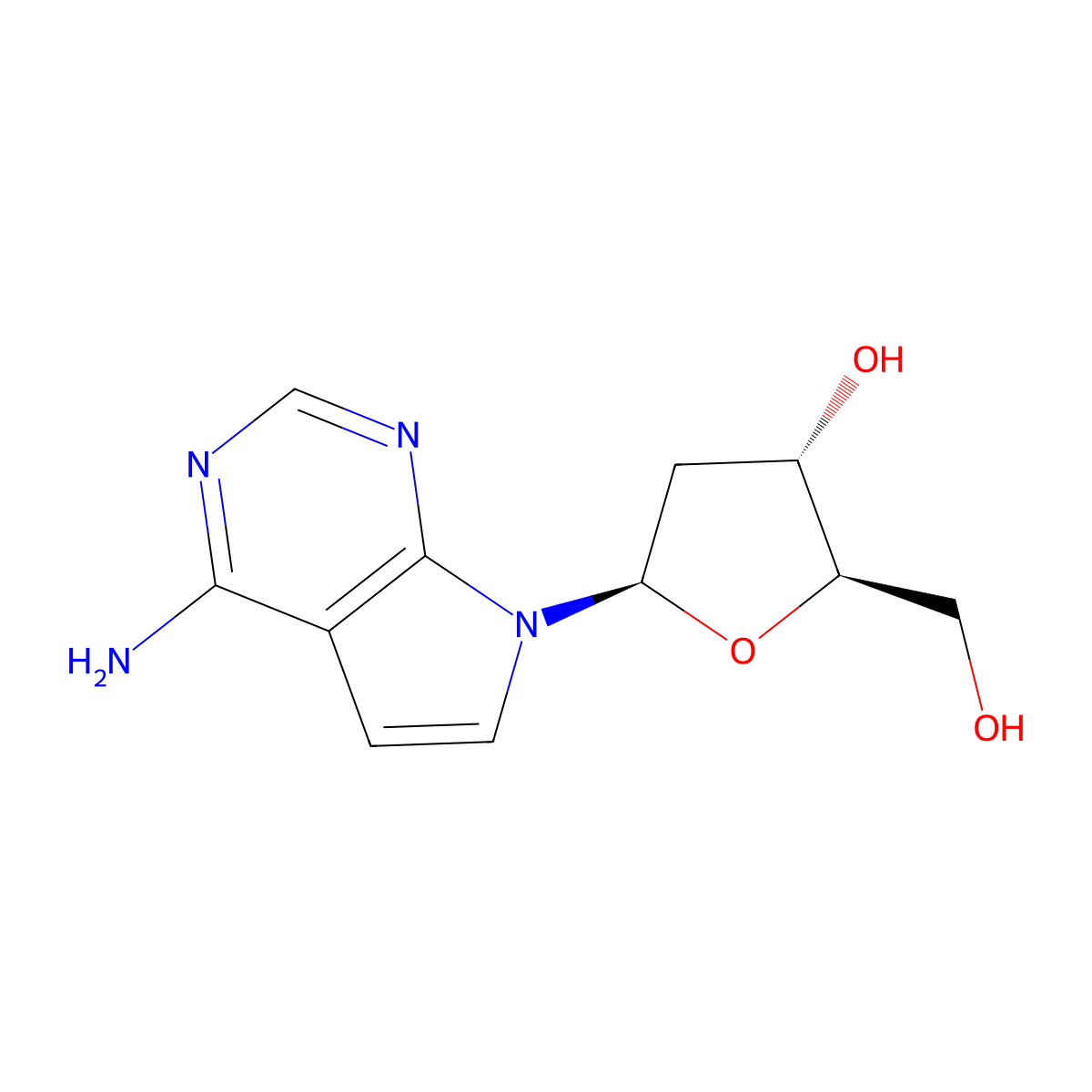 7-Deaza-2'-deoxyadenosine molecular structure, CAS 60129-59-1