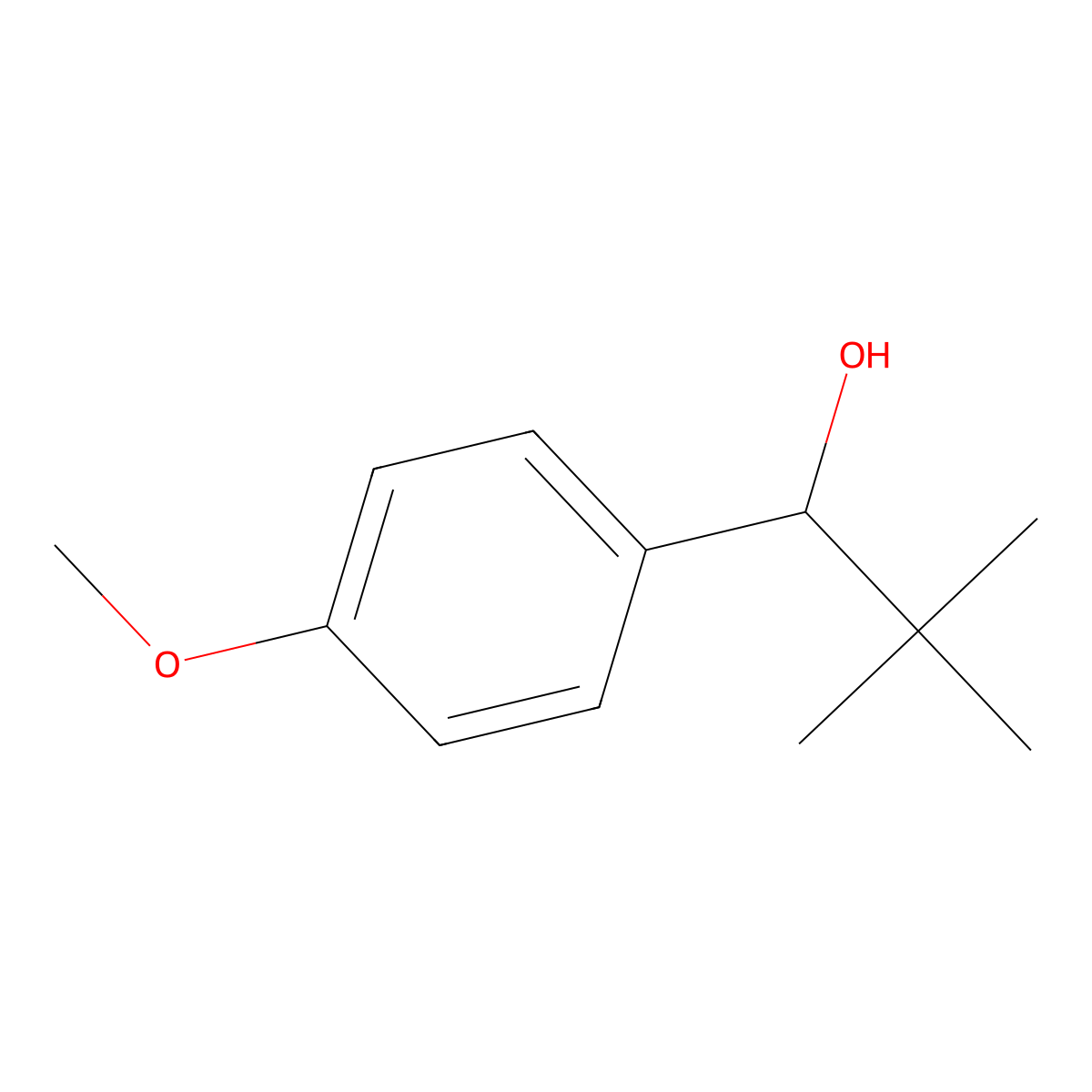 1-(4-Methoxyphenyl)-2,2-dimethylpropan-1-ol molecular structure, CAS 6013-92-9