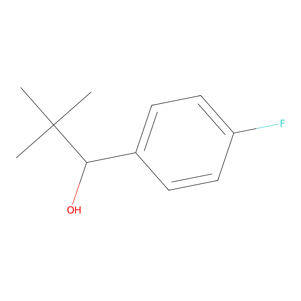 1-(4-Fluorophenyl)-2,2-dimethylpropan-1-ol molecular structure, CAS 6013-93-0