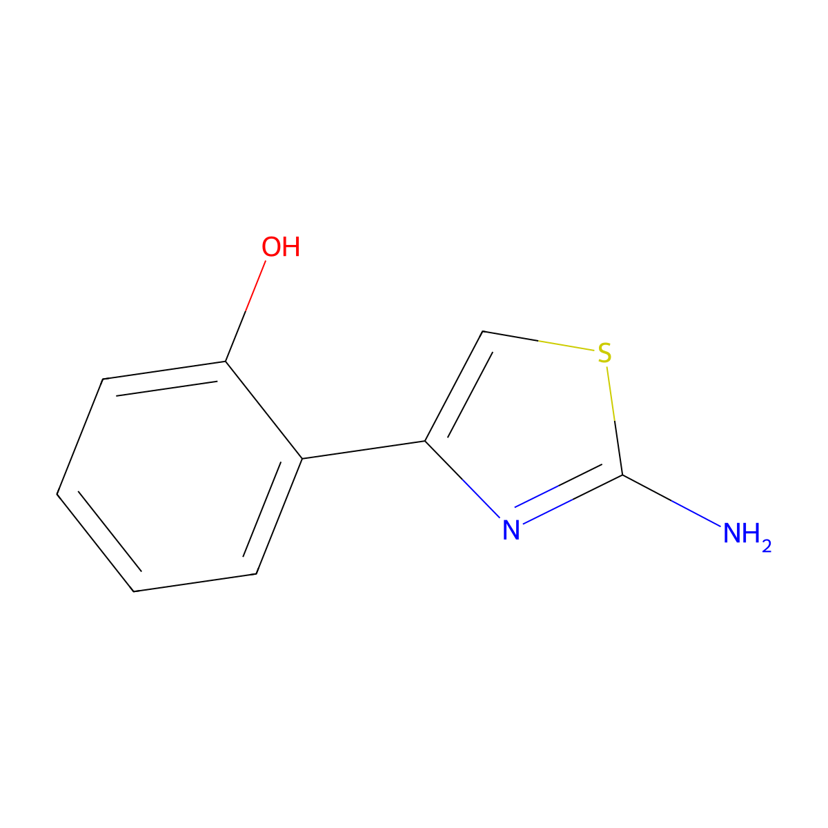 2-(2-Amino-1,3-thiazol-4-yl)phenol molecular structure, CAS 60135-72-0
