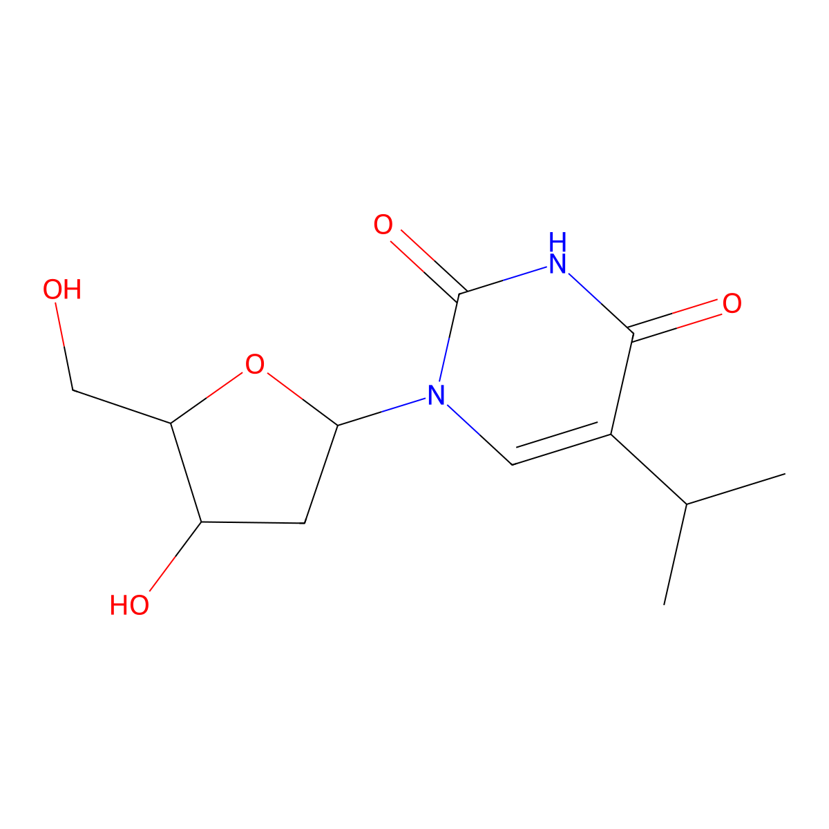 5-Isopropyl-2'-deoxyuridine molecular structure, CAS 60136-25-6
