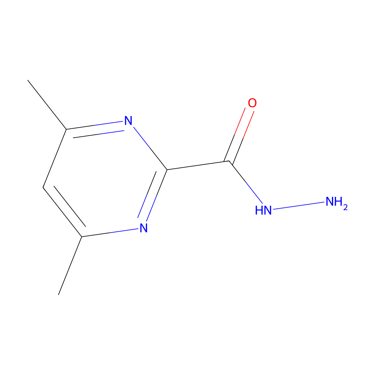 4,6-Dimethylpyrimidine-2-carbohydrazide molecular structure, CAS 60137-37-3