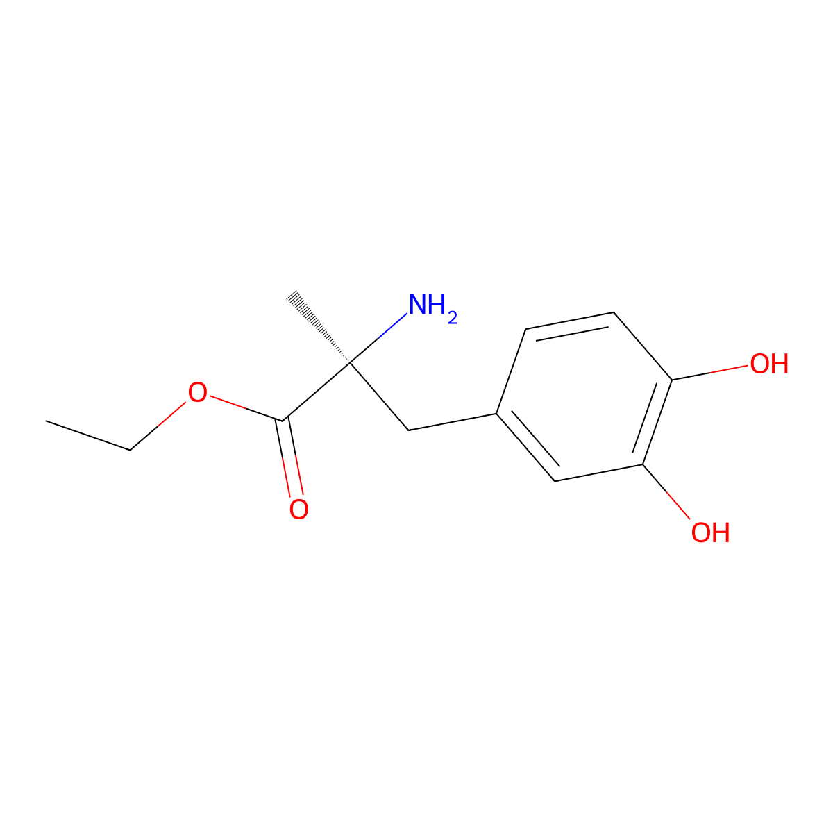Methyldopate molecular structure, CAS 6014-30-8