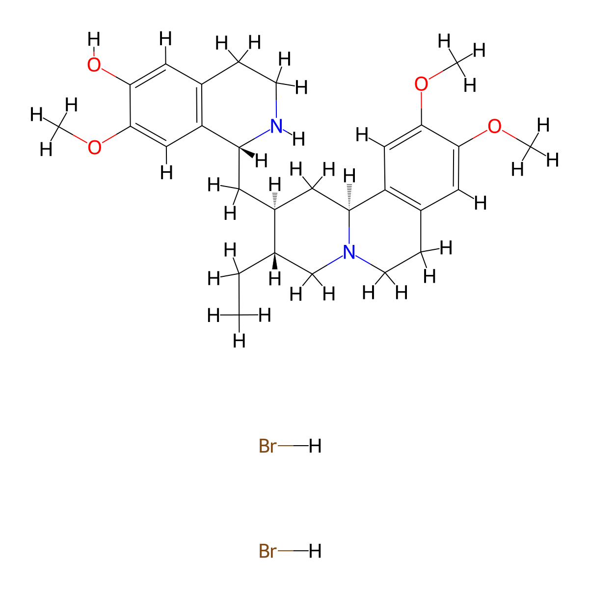 Cephaeline dihydrobromide molecular structure, CAS 6014-81-9