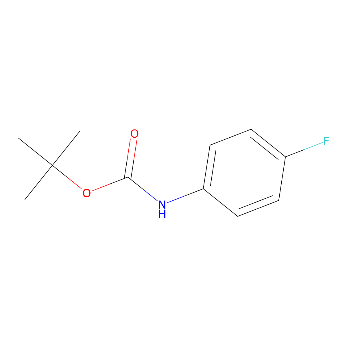 Tert-butyl 4-fluorophenylcarbamate molecular structure, CAS 60144-53-8