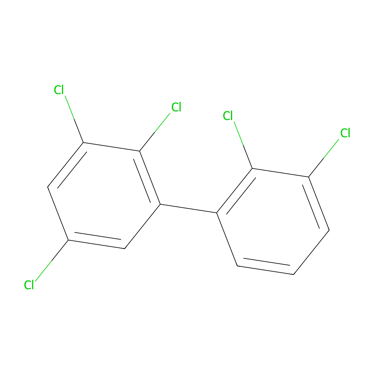 2,2',3,3',5-Pentachlorobiphenyl molecular structure, CAS 60145-20-2