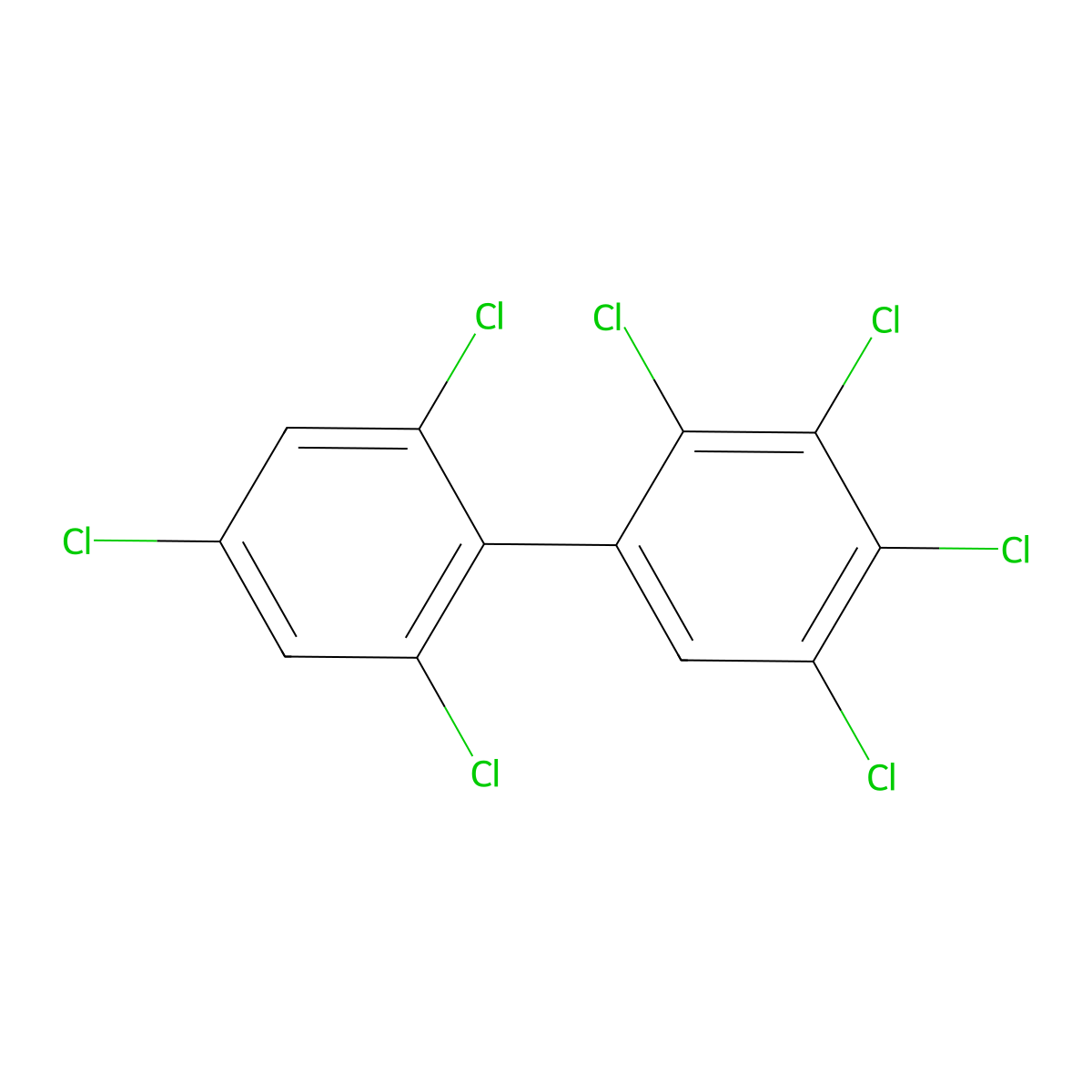 2,2',3,4,4',5,6'-Heptachlorobiphenyl molecular structure, CAS 60145-23-5