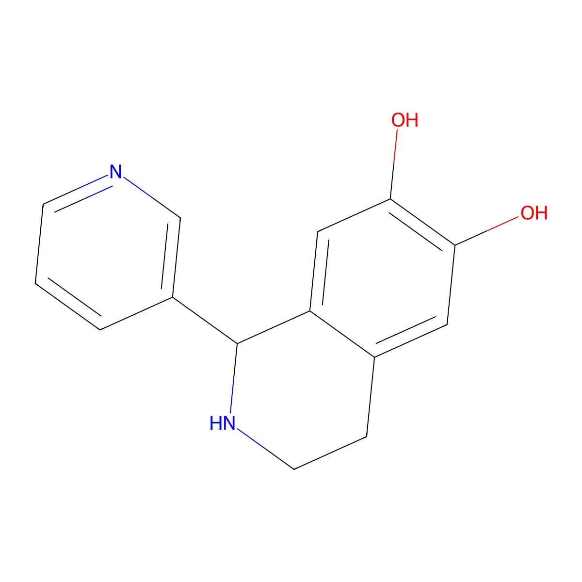 1-(Pyridin-3-yl)-1,2,3,4-tetrahydroisoquinoline-6,7-diol molecular structure, CAS 601464-00-0