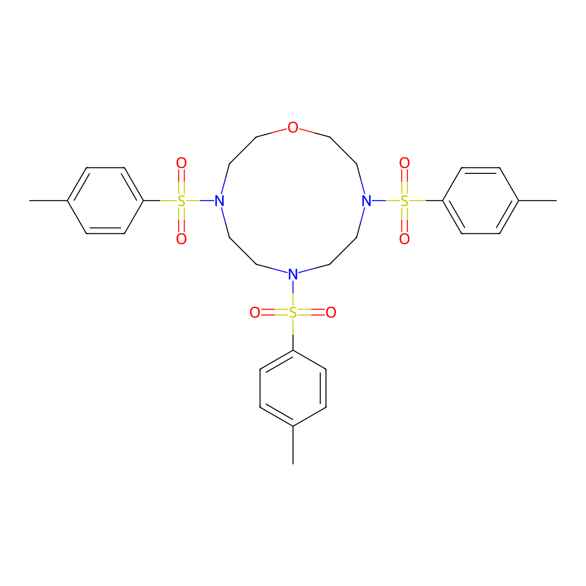 4,7,10-Tritosyl-1-oxa-4,7,10-triazacyclododecane molecular structure, CAS 60147-28-6