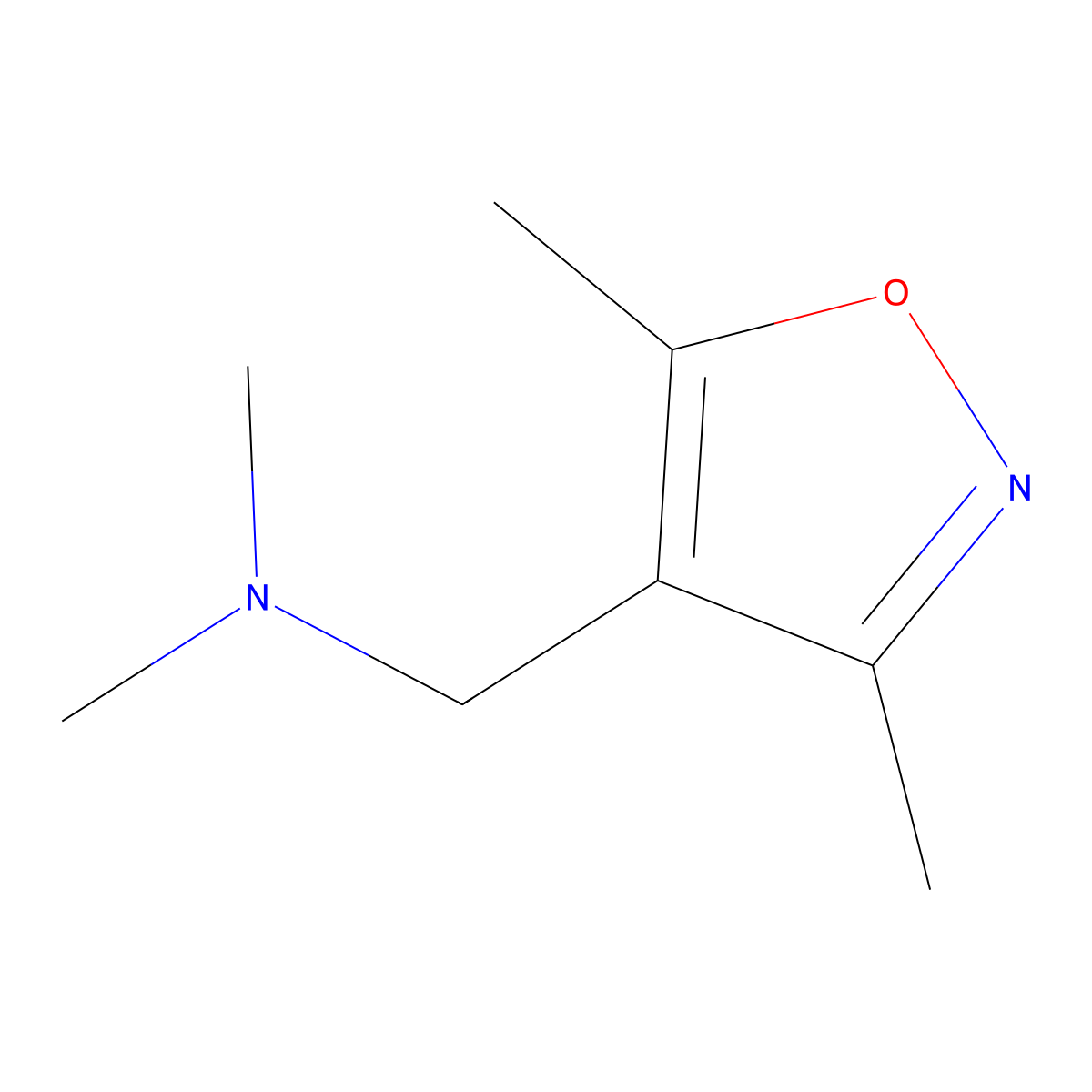 1-(3,5-Dimethylisoxazol-4-yl)-N,N-dimethylmethanamine molecular structure, CAS 60148-38-1