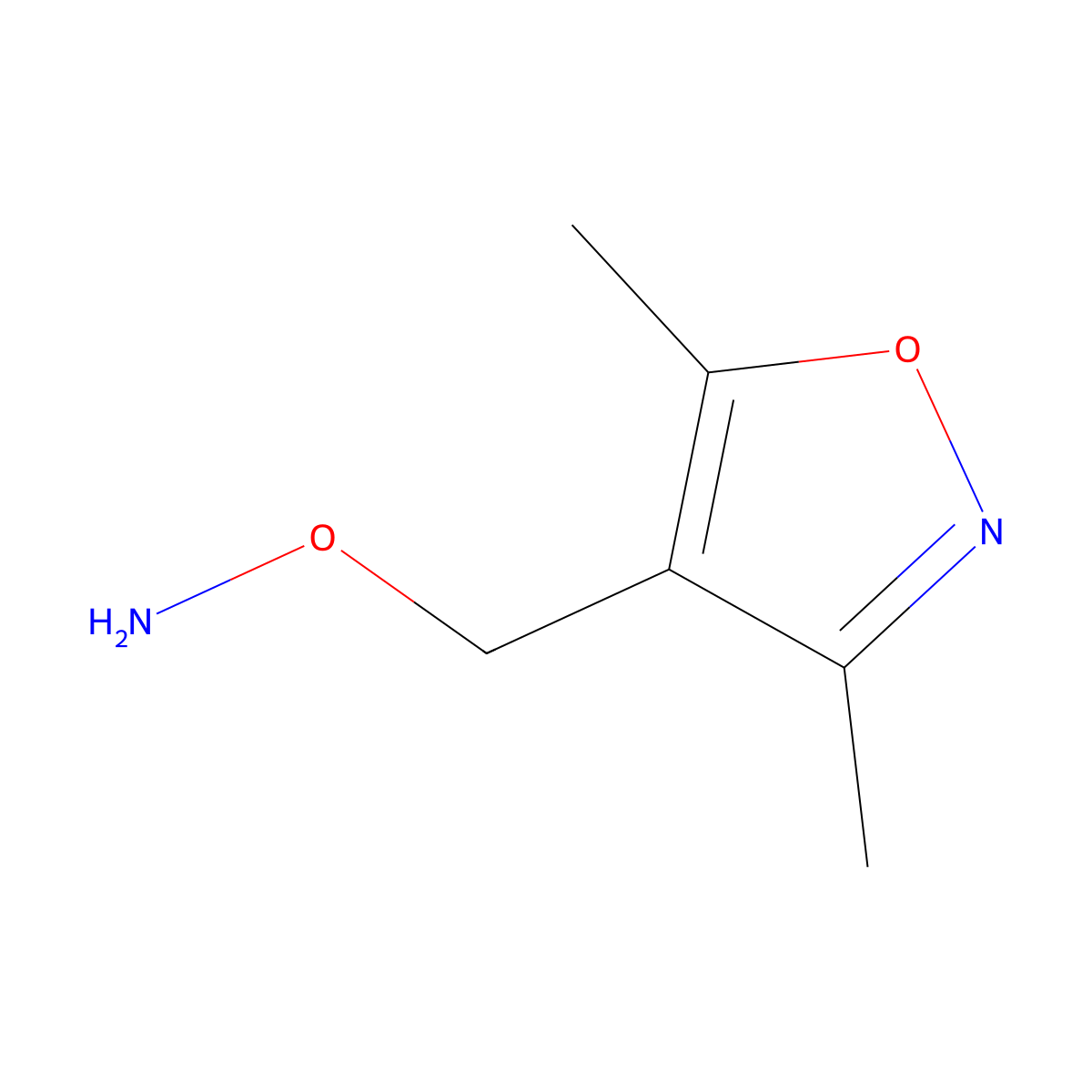 O-((3,5-dimethylisoxazol-4-yl)methyl)hydroxylamine molecular structure, CAS 60148-40-5