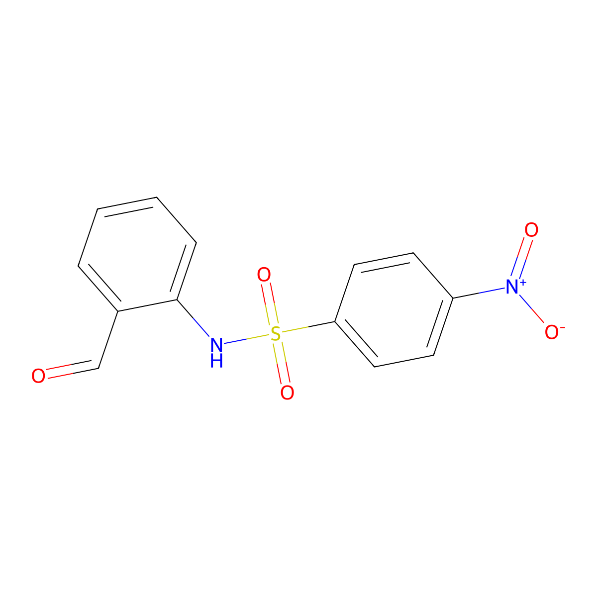 N-(2-formylphenyl)-4-nitrobenzenesulfonamide molecular structure, CAS 601481-97-4