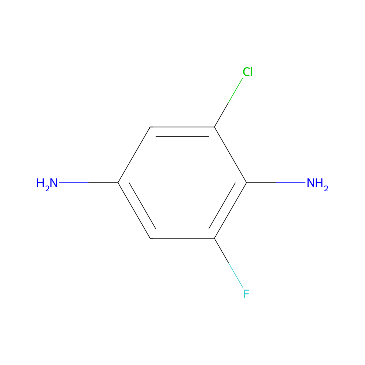 2-Chloro-6-fluorobenzene-1,4-diamine molecular structure, CAS 601493-12-3