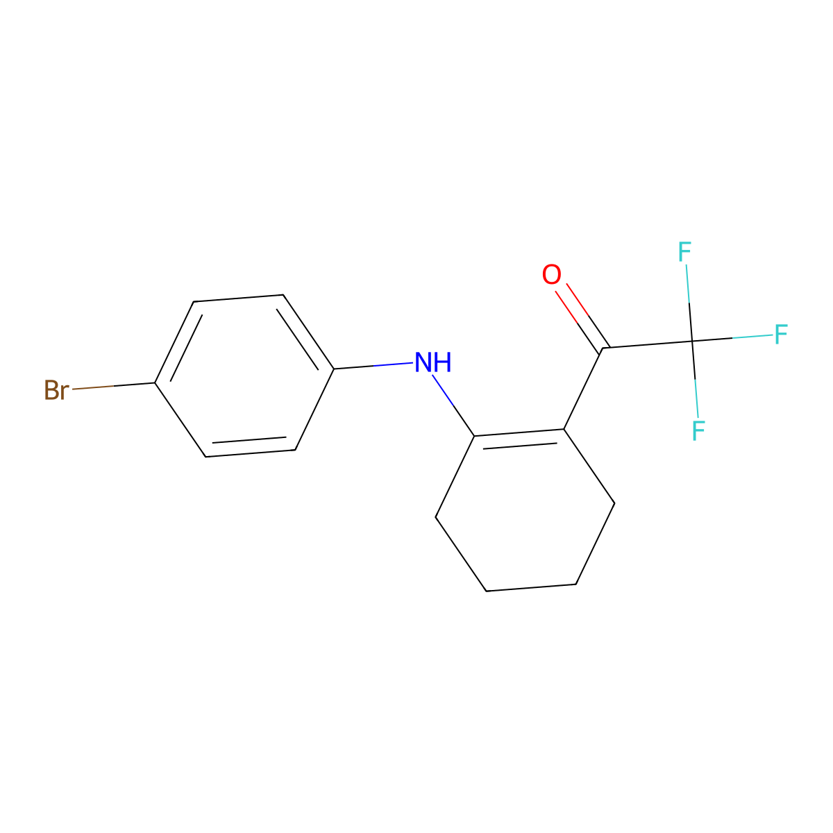 1-[2-(4-Bromoanilino)cyclohex-1-en-1-yl]-2,2,2-trifluoroethan-1-one molecular structure, CAS 6015-59-4