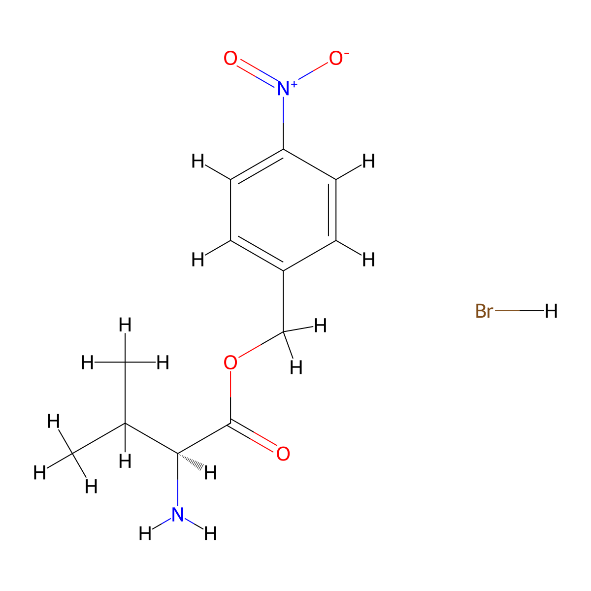 H-Val-P-nitrobenzyl ester hbr molecular structure, CAS 6015-79-8