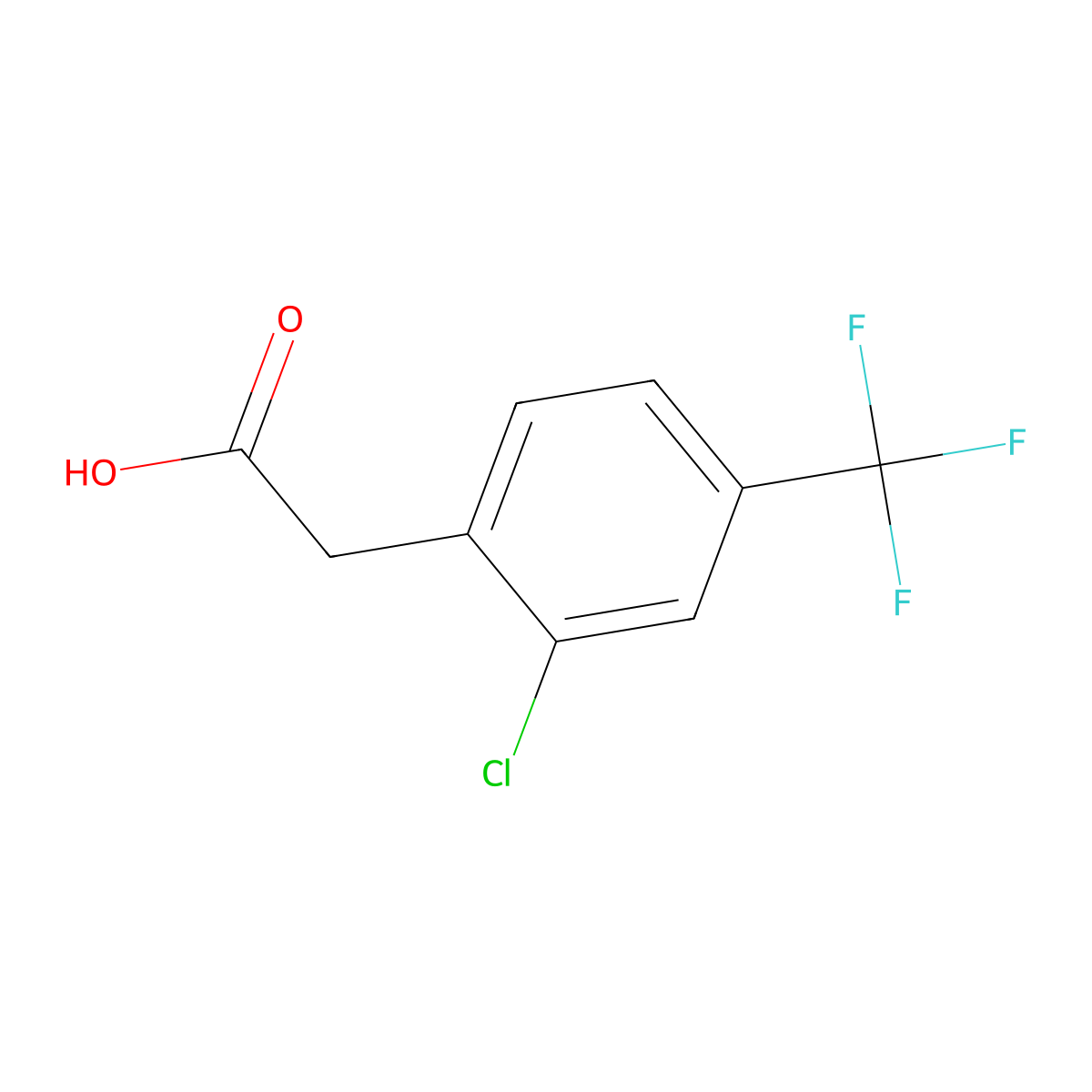 2-Chloro-4-trifluoromethylphenylacetic acid molecular structure, CAS 601513-26-2