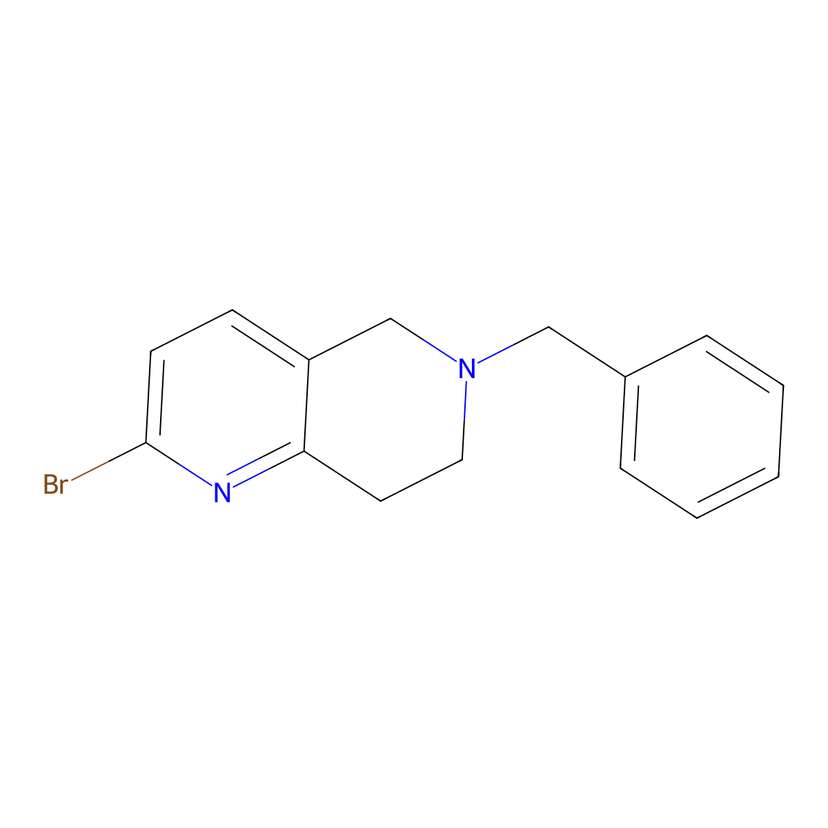 6-Benzyl-2-bromo-5,6,7,8-tetrahydro-1,6-naphthyridine molecular structure, CAS 601514-59-4