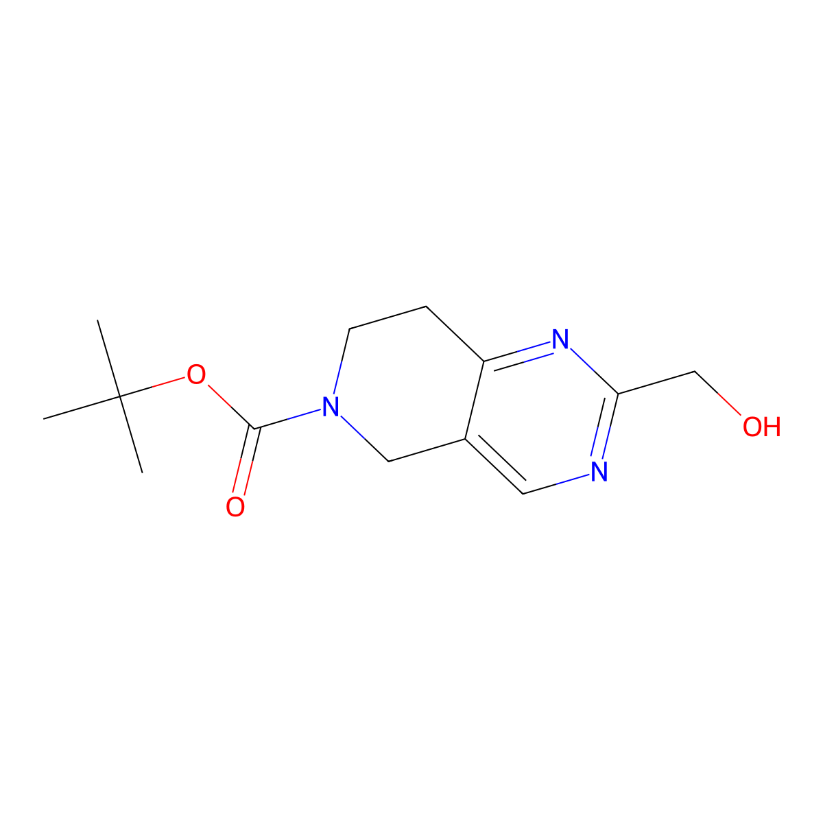 1,1-Dimethylethyl 7,8-dihydro-2-(hydroxymethyl)pyrido[4,3-d]pyrimidine-6(5H)-carboxylate molecular structure, CAS 601514-65-2