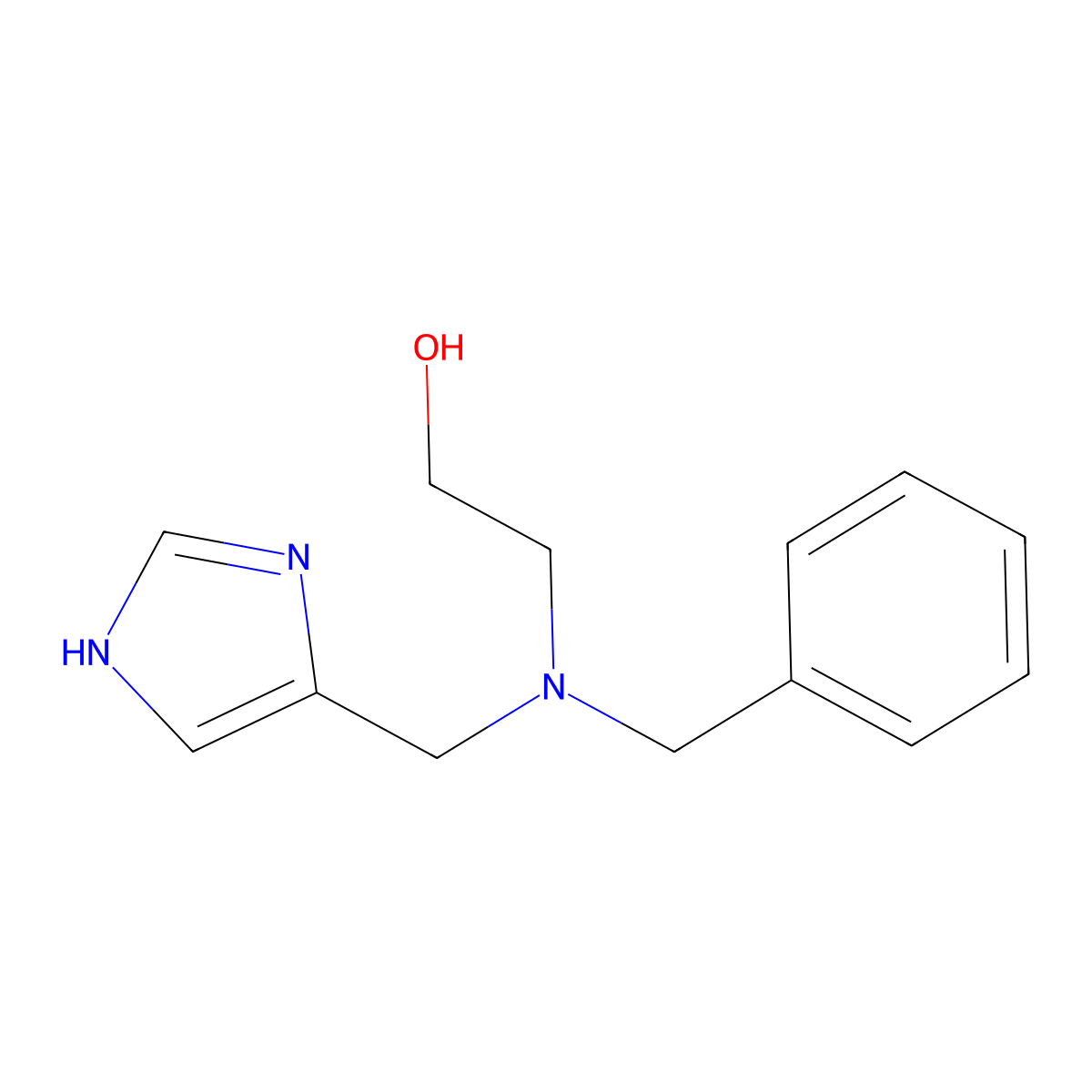 2-(((1H-Imidazol-4-yl)methyl)(benzyl)amino)ethanol molecular structure, CAS 601515-03-1