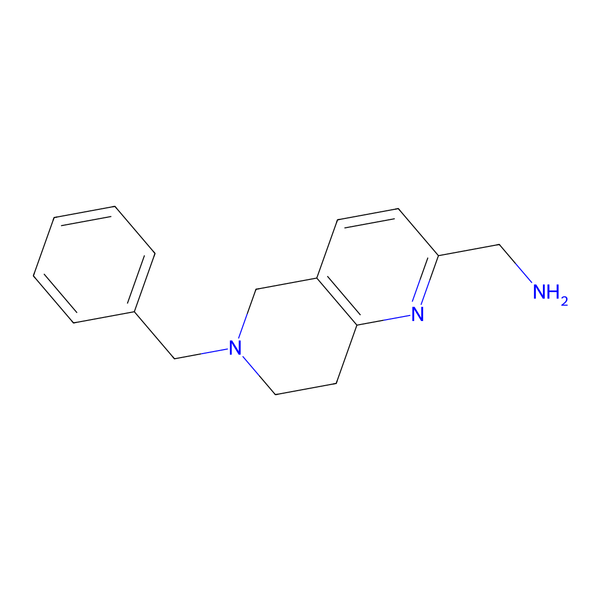 (6-Benzyl-5,6,7,8-tetrahydro-1,6-naphthyridin-2-yl)methanamine molecular structure, CAS 601515-69-9