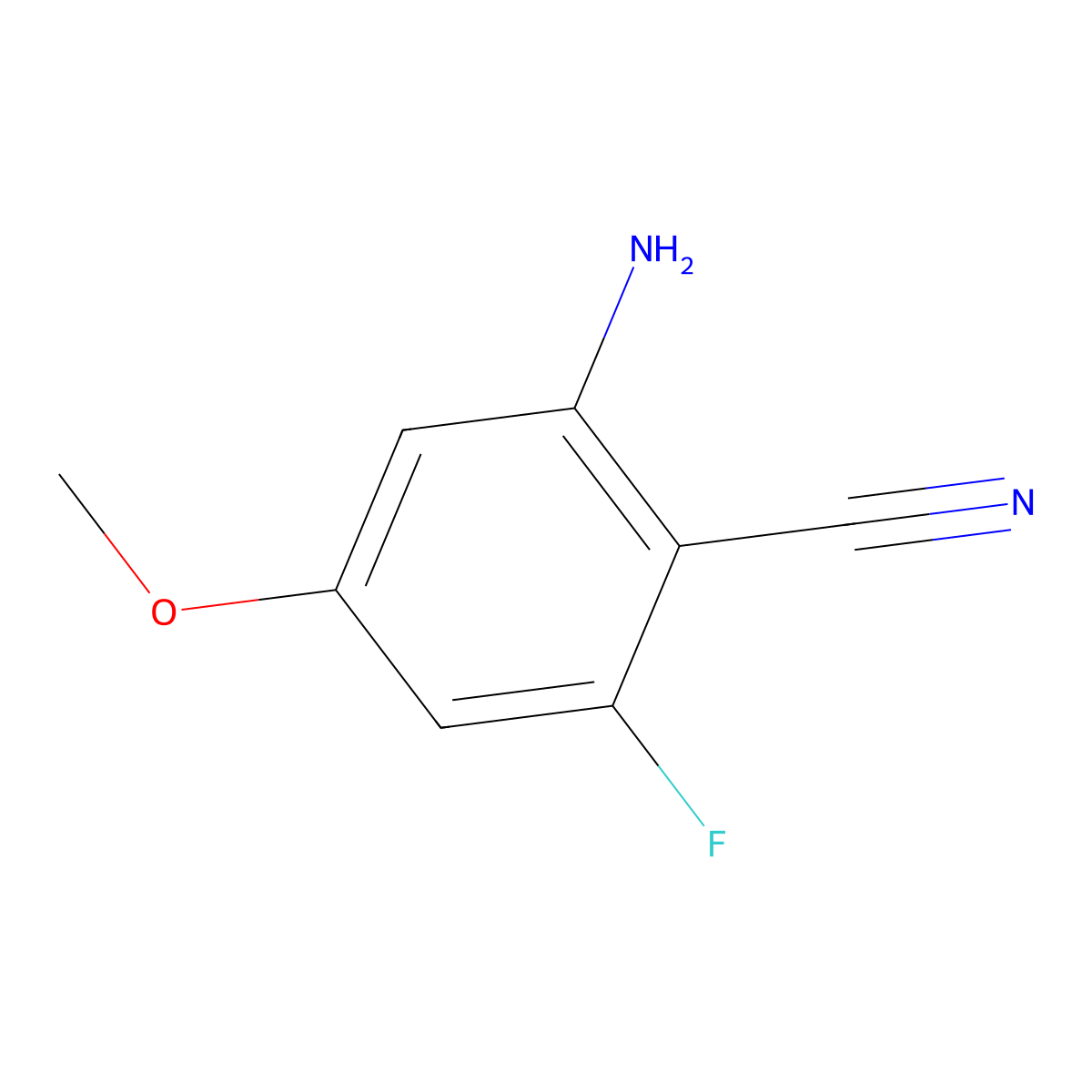 2-Amino-6-fluoro-4-methoxybenzonitrile molecular structure, CAS 601517-02-6