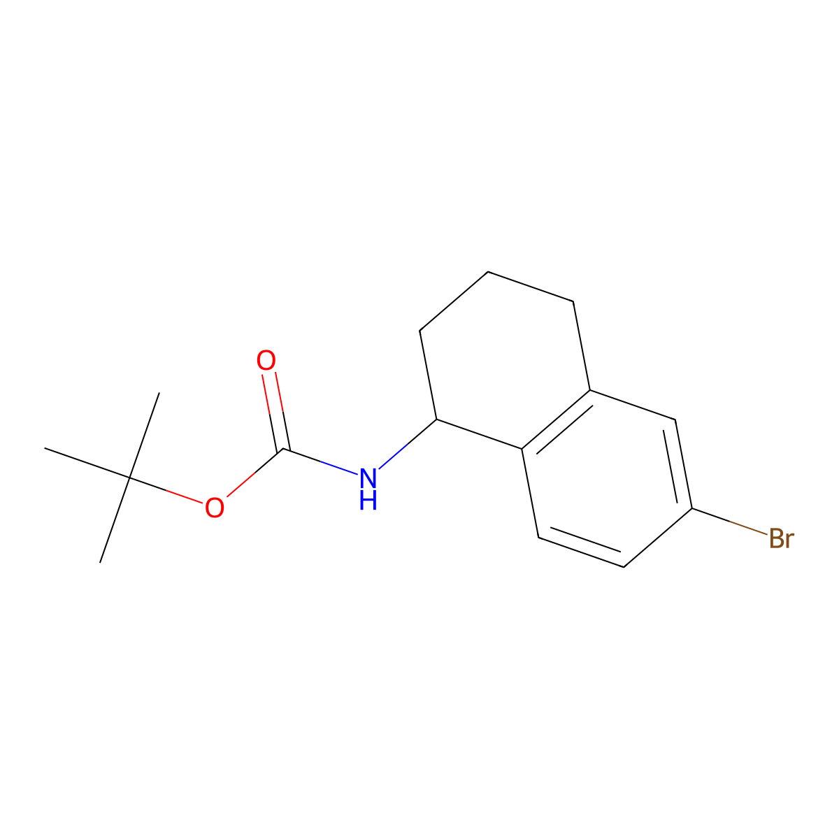 Tert-butyl (6-bromo-1,2,3,4-tetrahydronaphthalen-1-YL)carbamate molecular structure, CAS 601525-61-5