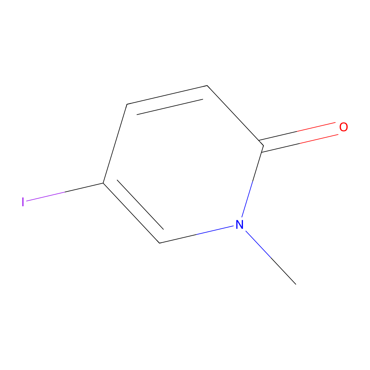 5-Iodo-1-methylpyridin-2(1H)-one molecular structure, CAS 60154-05-4